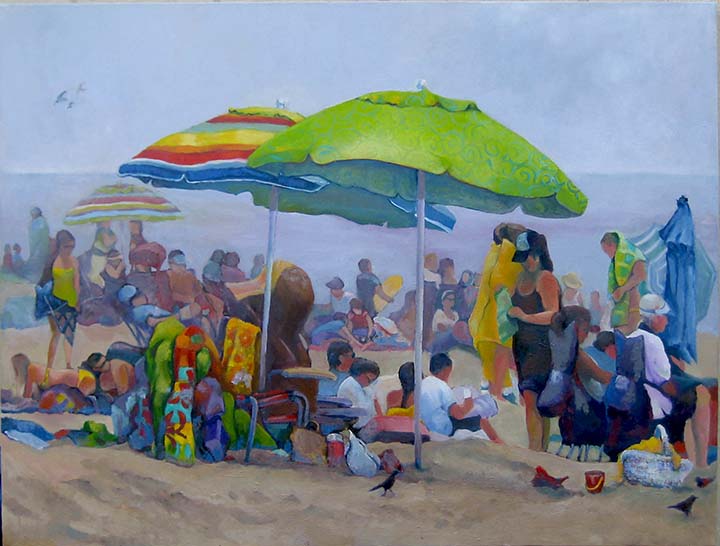 (SOLD)It’s all about the bustling beach scene along Esplanade Park at Capitola Beach, California 