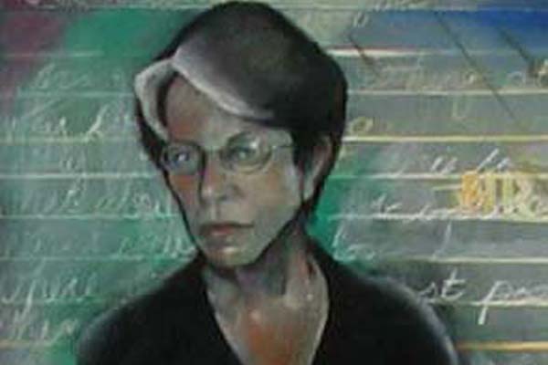 panels chalk pastel clock mixed media self portrait